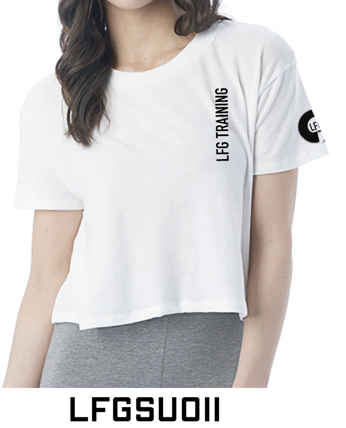 WHITE LFG TRAINING CROPPED TEE Main Image